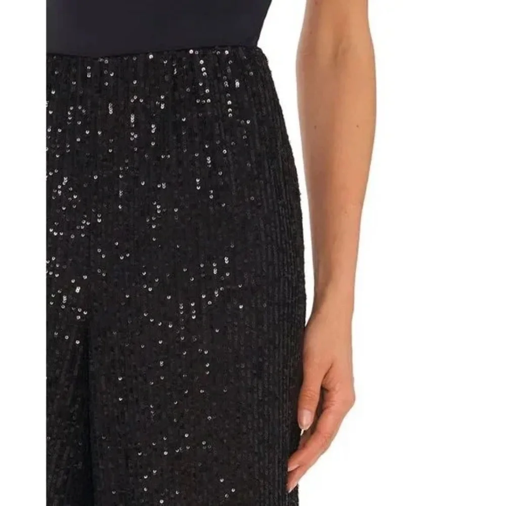 Cece Women's Pull On Wide Leg Sequin Pants NWT - Picture 3 of 6